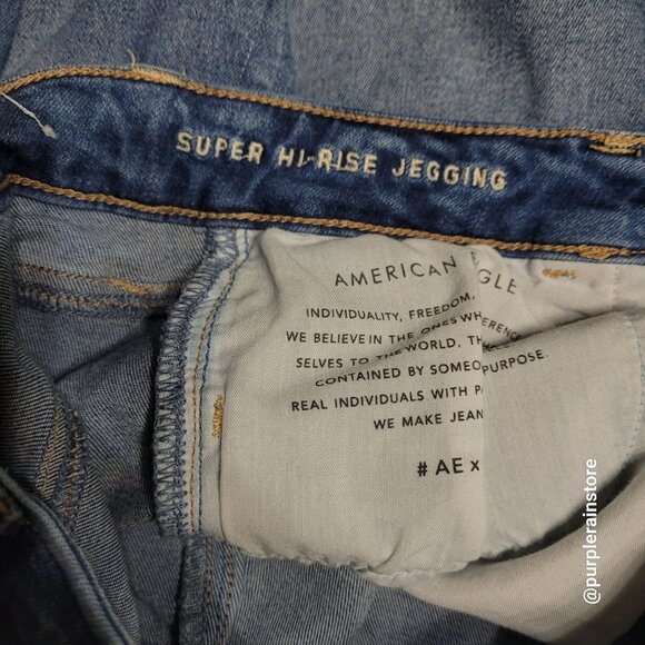 American Eagle Jeans 4 R Jegging Super Hi Rise Next Level Stretch Medium Light - Picture 5 of 13